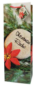 Christmas Rocks! Paper Holiday Wine Bag