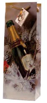 Champagne Paper Holiday Wine Bag