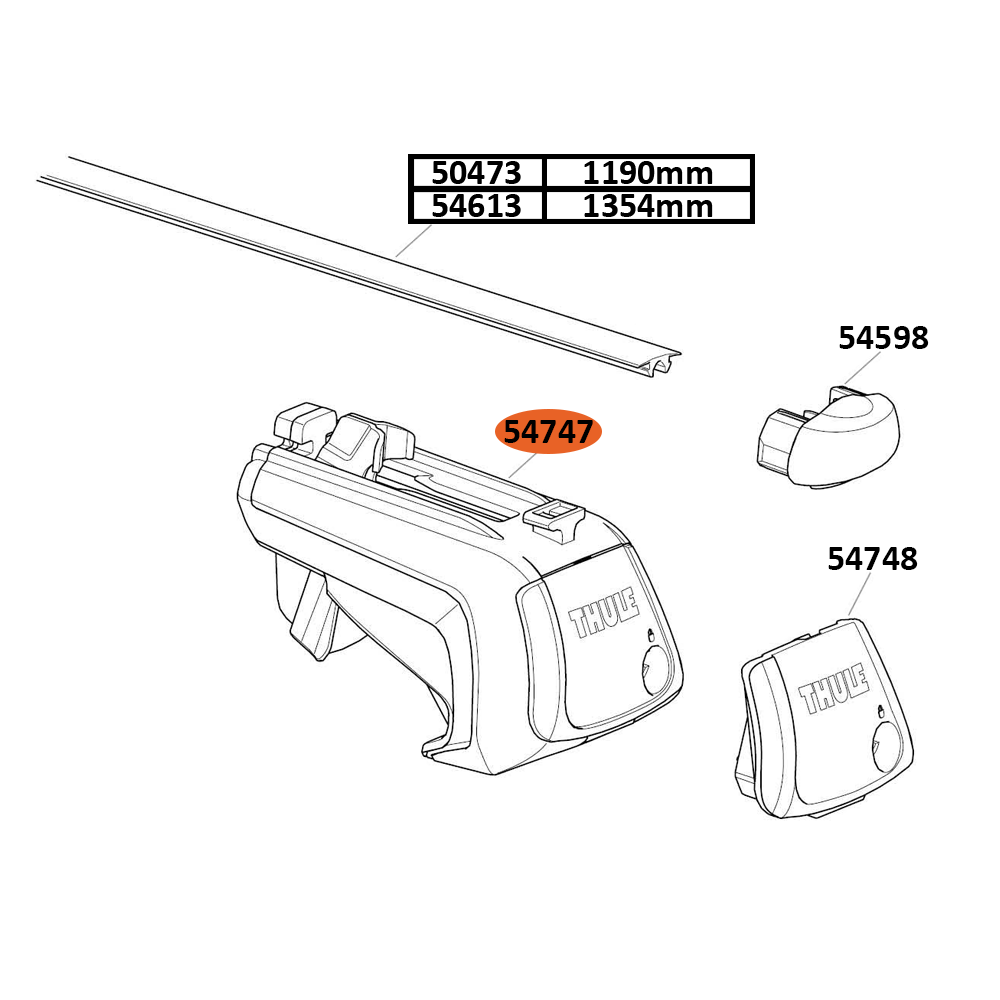 Thule SmartRack Aluminium Complete Foot (54747)