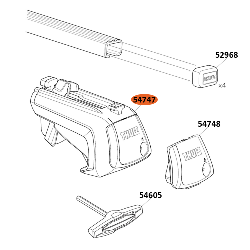 Thule SmartRack SquareBar Complete Foot (54747)