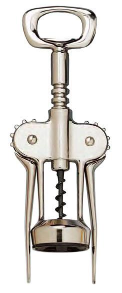 Deluxe Wing Corkscrew, Auger Worm, Chrome Plated