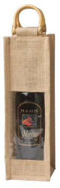 Jute Vino-Sack with Window, One Bottle