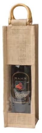 Jute Vino-Sack with Window, One Bottle