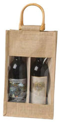 Jute Vino-Sack with Window, Two Bottles
