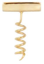 Corkscrew Lapel Pin, Gold Plated