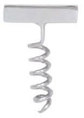 Corkscrew Lapel Pin, Nickel Plated