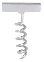 Corkscrew Lapel Pin, Nickel Plated