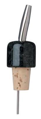 Green Marble Pourer, Stainless Steel Spout with Natural Cork Base
