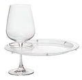 Round Party Plate With Built-in Stemware Holder