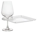 Square Party Plate with Built-In Stemware Holder