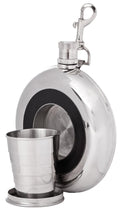 Round Flask with Built-In Collapsible Cup