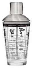 Recipe Cocktail Shaker, Stainless Steel/Glass