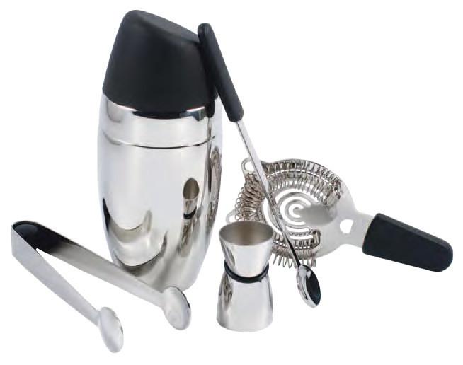 Barman's Deluxe Cocktail Shaker Set, 5 pcs.
