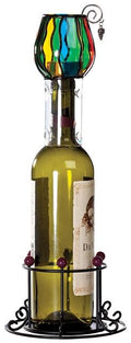 Wine Chimney Tea Candle Set, Stained Glass Dome