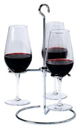 Trio Wine Flight Glass Holder, Stainless Steel