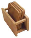 Bamboo Coaster Set with Bamboo Holder, Set of 6 (9239)