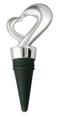 Framed Heart Bottle Stopper, Silver Plated