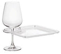 Square Party Plate With Built-In Stemware Holder (set of 4 in a box)